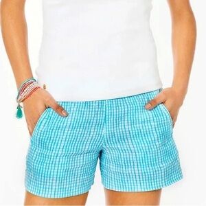 Lilly Pulitzer Blue and White Lilo Linen Shorts
